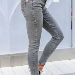 KAN CAN CORA HIGH RISE SKINNY JEANS - GREY SIZE 15